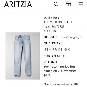 Aritzia denim forum yoko slim